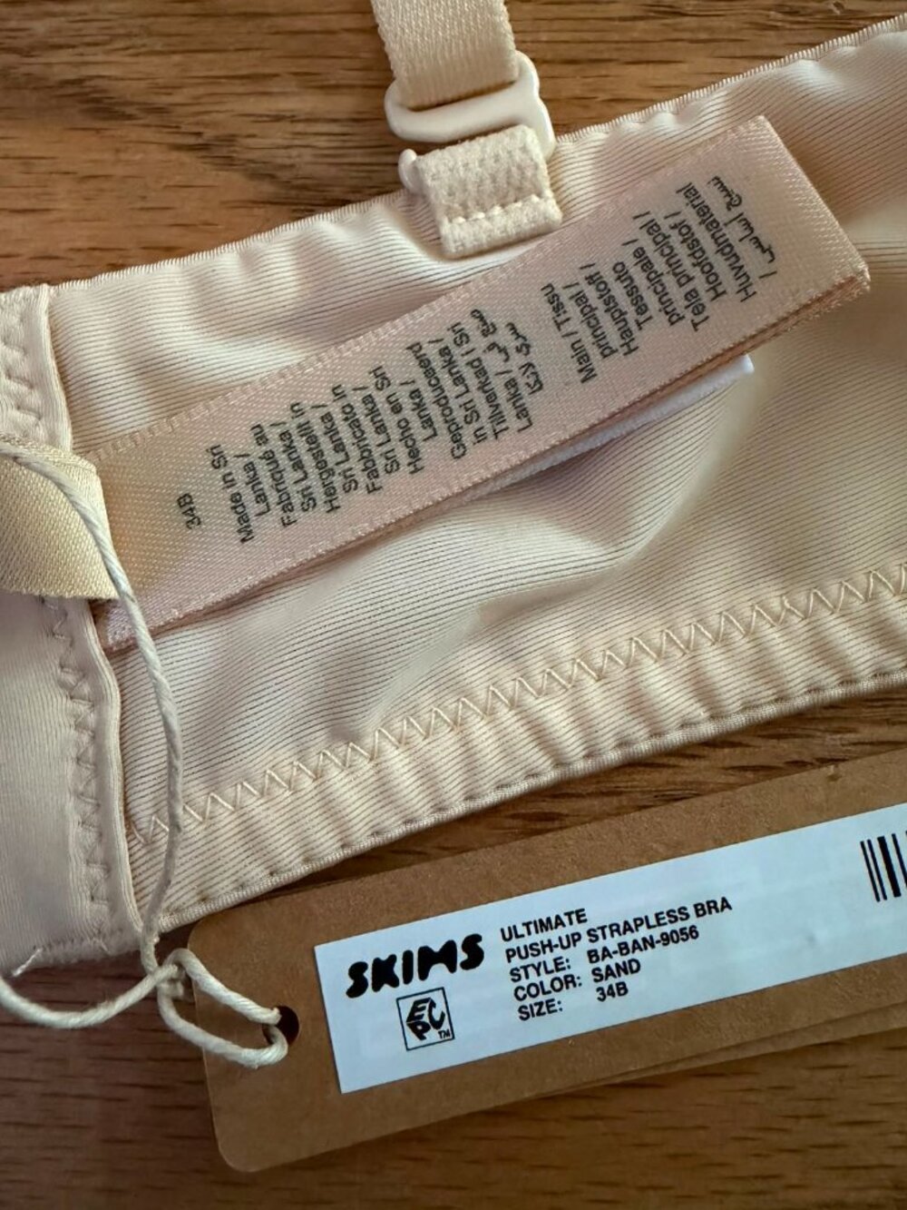 SKIMS NWT Ultimate Push-Up Strapless Bra 34B Sand - Picture 4 of 4
